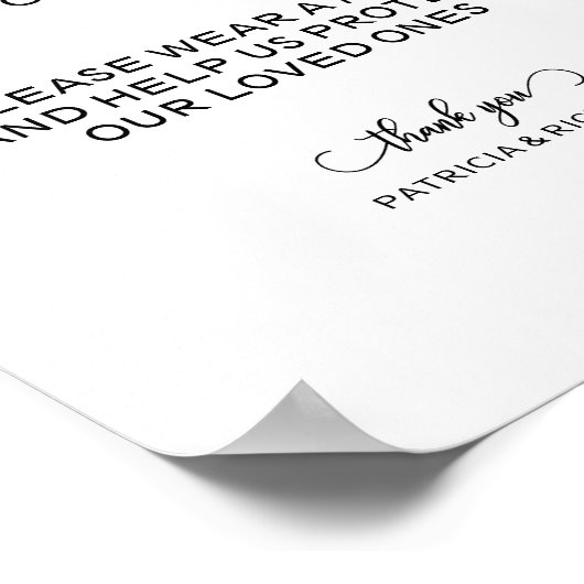 着ている気にのは衣服のマスク記号 ポスター (角)