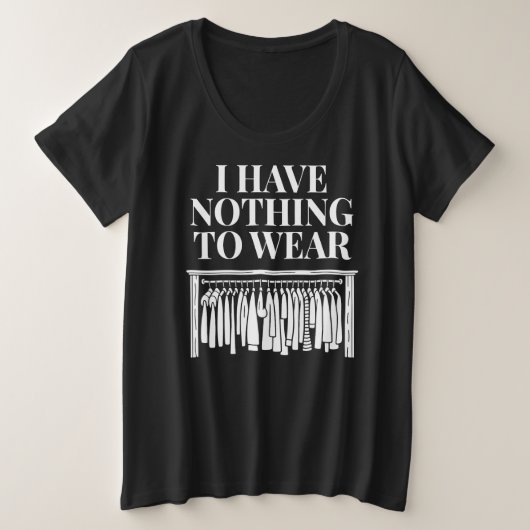 着るものがない プラスサイズTシャツ (デザイン正面)