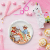 着ビクトリアン物の猫の家族 ペーパープレート (パーティー)