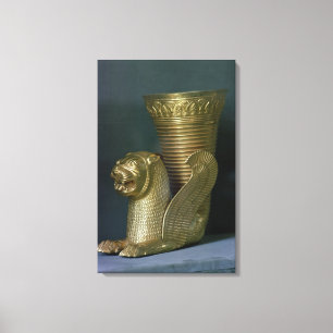 着席させたライオンモンスターの形をしたRhyton キャンバスプリント