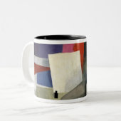 着席させた人、か建築家 ツートーンマグカップ (正面左)