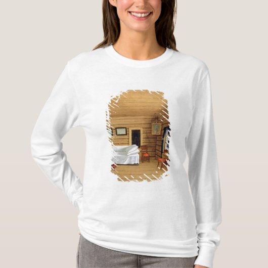 着席させた女性を持つインテリア Tシャツ (正面)