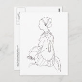 着席した女性のはがき ポストカード (正面/裏面)