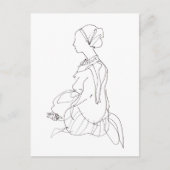 着席した女性のはがき ポストカード (正面)