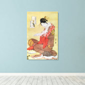 着席した女読性 キャンバスプリント (インサイチュ (ウッドフロア))