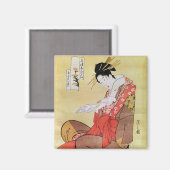 着席した女読性 マグネット (正面/裏面)