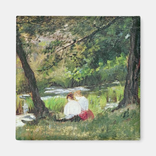 着席した2人の女性 マグネット (正面)