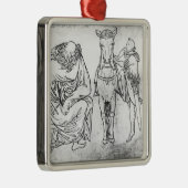 着席する人彼の馬を取付けている騎士 メタルオーナメント (右)