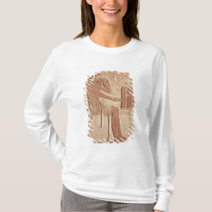 着席する故人を描写するレリーフ、浮き彫り Tシャツ