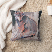 着席のオオカミ2000年 クッション (ブランケット)