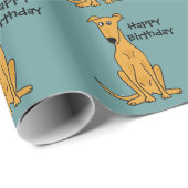 着席のグレイハウンド犬の誕生日Giftwrap ラッピングペーパー (ロールコーナー)