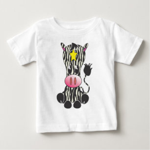 着席のシマウマ ベビーTシャツ