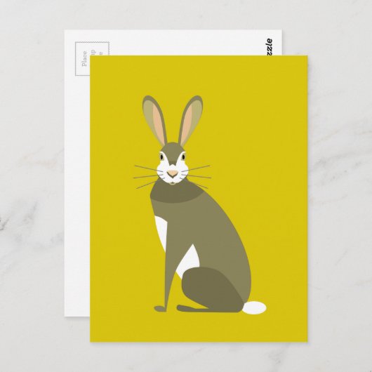 着席のノウサギ ポストカード (正面/裏面)