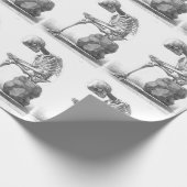 着席のヴィンテージの骨組考えるなギフトの紙 ラッピングペーパー (角)