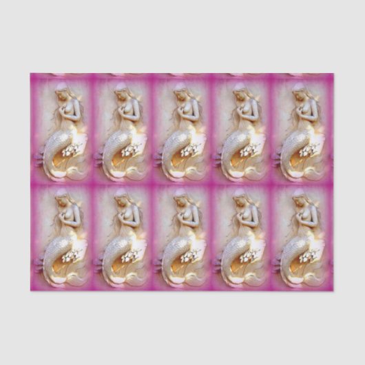 着席の人魚のピンクのティッシュペーパー 薄葉紙 (正面)