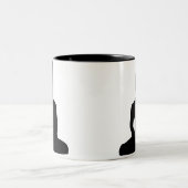 着席の仏のシルエットのマグ ツートーンマグカップ (中央)