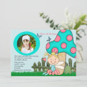 着席の妖精のプリンセスの写真の誕生日の招待状 招待状 (スタンド正面)