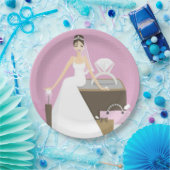 着席の花嫁のブライダルシャワー ペーパープレート (パーティー)