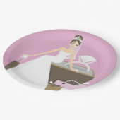 着席の花嫁のブライダルシャワー ペーパープレート (アングル)