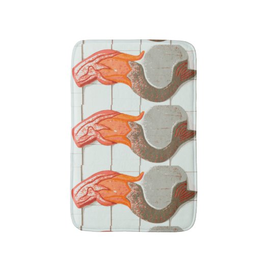 着席の赤毛の人魚 バスマット (正面縦)