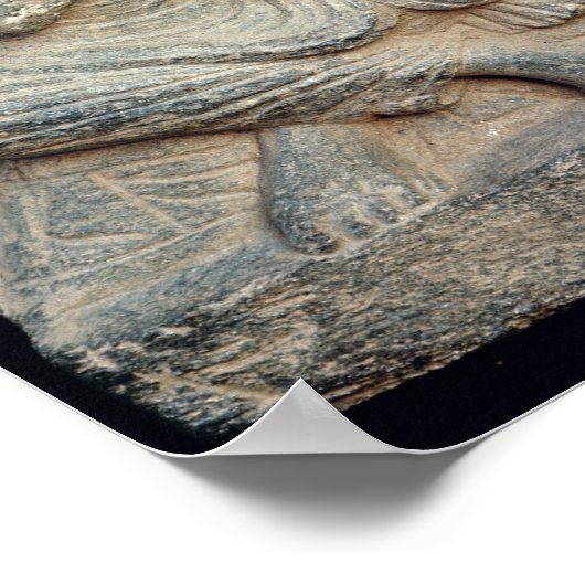 着席を描いたレリーフ、 浮き彫りフリーズの詳細 ポスター (角)