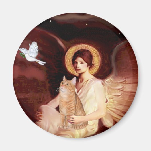 着席エンジェル – オレンジ虎猫SH cat 46 マグネット (正面)