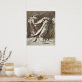 着席姿のドレープ勉強, c.1475-80 ポスター (キッチン)