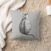 着席猫のスケッチ クッション (ブランケット)