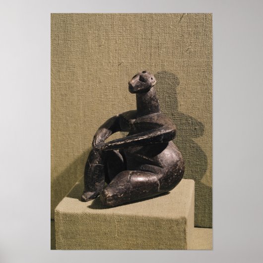 着座女性姿、紀元前3500年～2500年 ポスター (正面)