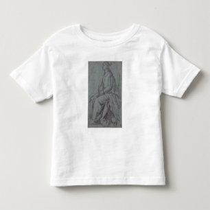 着座女性、c.1514(青の黒と白のチョーク – トドラーTシャツ