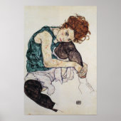 着座女性、Egon Schiele、1917、16W x 24H ポスター (正面)