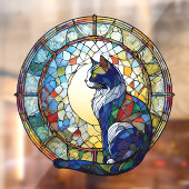 着座猫ステンドグラススタイルサンキャッチャー ウィンドウサイン (シート2)