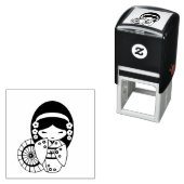 着日本の物姿の傘の少女が私を彩る セルフインキングスタンプ (インサイチュ)