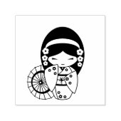 着日本の物姿の傘の少女が私を彩る セルフインキングスタンプ (デザイン)