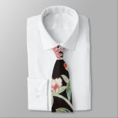 着日本の物織り花柄 ネクタイ (タイ)