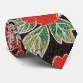 着日本の物織り花柄 ネクタイ (ロール)