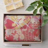 着日本の物織り花柄 薄葉紙 (ギフト)