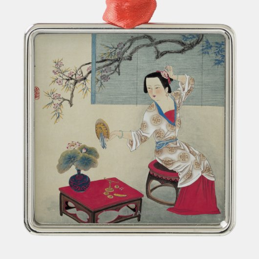 着服朝で メタルオーナメント (正面)