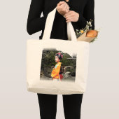 着物のバッグの女の子 ラージトートバッグ (正面(商品))