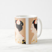 着物の女性女性の芸者のMaikoの日本の女の子 コーヒーマグカップ (正面右)