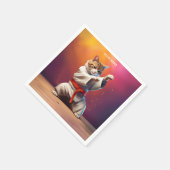 着物の猫からてかテコンドクンフー スタンダードカクテルナプキン (角)