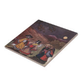 着物の猫は夜遅くの散歩を取ります タイル (側面)