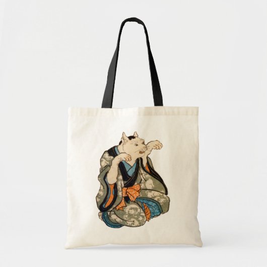 着物の猫,芳藤きもの猫,吉藤,浮世絵 トートバッグ (正面)