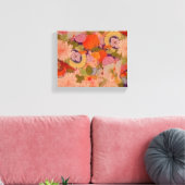 着物の花ピンク花柄 キャンバスプリント (インサイチュ (リビング))