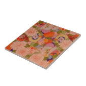 着物の花ピンク花柄 タイル (側面)