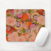 着物の花ピンク花柄 マウスパッド (マウス)