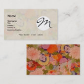 着物の花ピンク花柄 名刺 (正面/裏面)