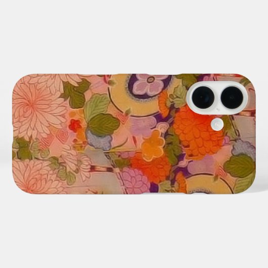着物の花ピンク花柄 Case-Mate iPhoneケース (裏面 (横))
