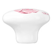 着物のKokeshiの白い人形-かわいい芸者女の子 セラミックノブ (側面)