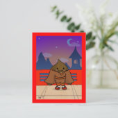 着物はがき栗 ポストカード (スタンド正面)